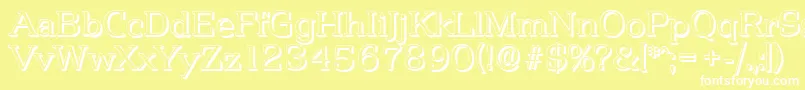 PenthouseshadowLightRegular Font – White Fonts on Yellow Background