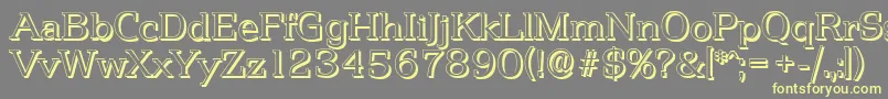 PenthouseshadowLightRegular Font – Yellow Fonts on Gray Background