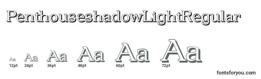 PenthouseshadowLightRegular Font Sizes