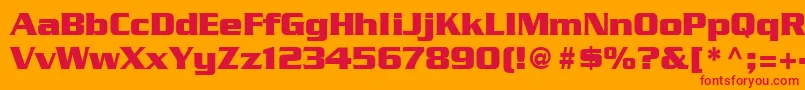 BoostSsiBold-Schriftart – Rote Schriften auf orangefarbenem Hintergrund