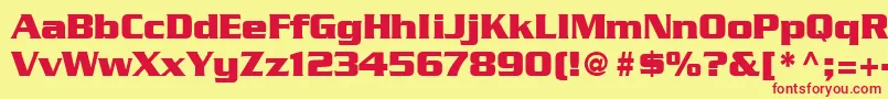 BoostSsiBold-Schriftart – Rote Schriften auf gelbem Hintergrund