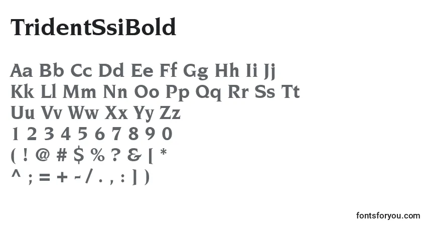 Шрифт TridentSsiBold – алфавит, цифры, специальные символы
