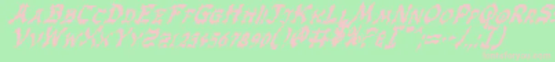 Шрифт Zeni – розовые шрифты на зелёном фоне