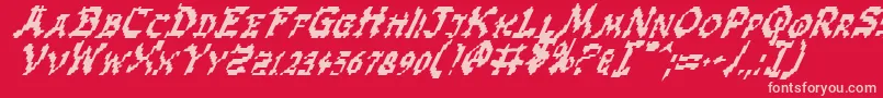 Zeni Font – Pink Fonts on Red Background