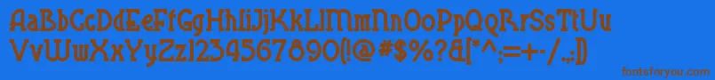 Blueplatespecialnf Font – Brown Fonts on Blue Background