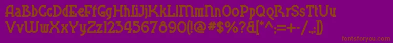 Blueplatespecialnf Font – Brown Fonts on Purple Background