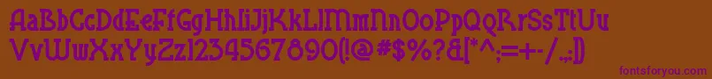 Blueplatespecialnf Font – Purple Fonts on Brown Background