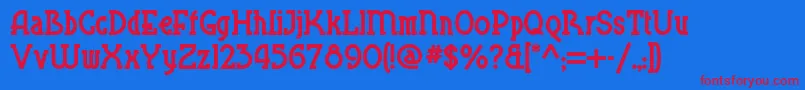Blueplatespecialnf Font – Red Fonts on Blue Background