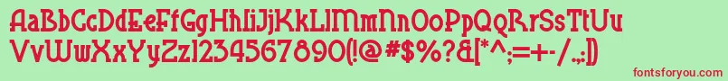 Blueplatespecialnf Font – Red Fonts on Green Background