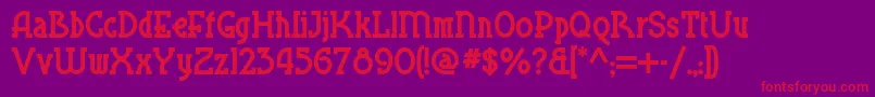 Blueplatespecialnf-Schriftart – Rote Schriften auf violettem Hintergrund