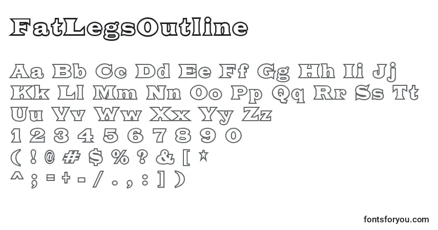 Czcionka FatLegsOutline – alfabet, cyfry, specjalne znaki