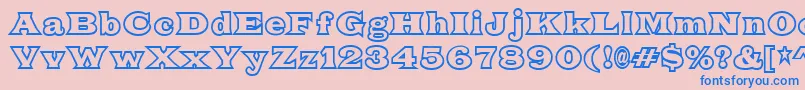 Шрифт FatLegsOutline – синие шрифты на розовом фоне