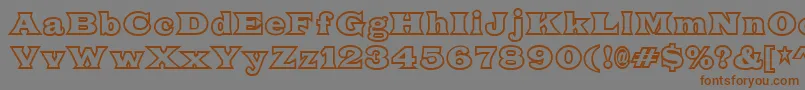More about FatLegsOutline Font FatLegsOutline Font – Brown Fonts on Gray Background