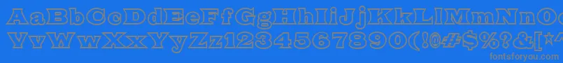フォントFatLegsOutline – 青い背景に灰色の文字