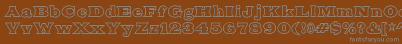 フォントFatLegsOutline – 茶色の背景に灰色の文字