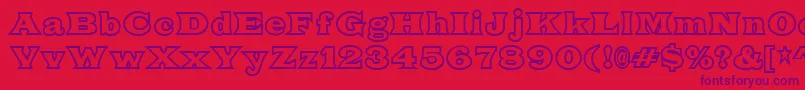FatLegsOutline Font – Purple Fonts on Red Background