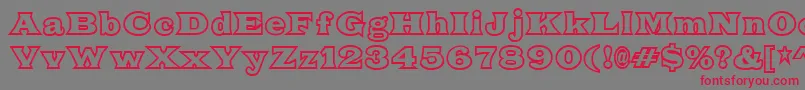 フォントFatLegsOutline – 赤い文字の灰色の背景