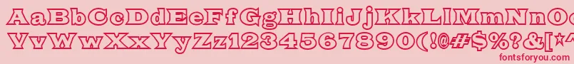 FatLegsOutline Font – Red Fonts on Pink Background