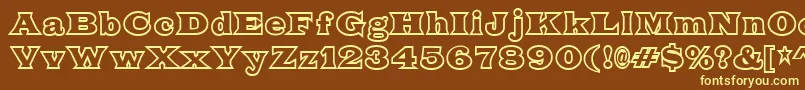 FatLegsOutline Font – Yellow Fonts on Brown Background