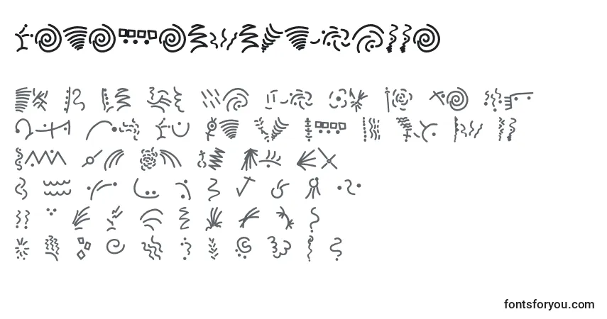 Schriftart Minipicsconfetti – Alphabet, Zahlen, spezielle Symbole