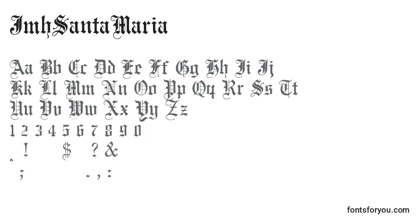 A fonte JmhSantaMaria – alfabeto, números, caracteres especiais