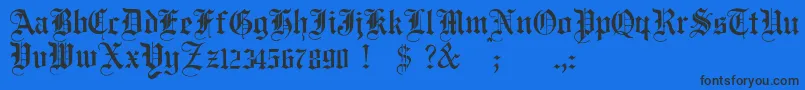 フォントJmhSantaMaria – 黒い文字の青い背景