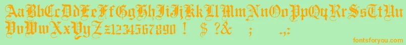 JmhSantaMaria Font – Orange Fonts on Green Background