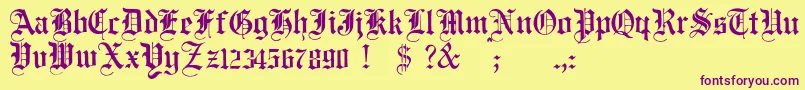 JmhSantaMaria Font – Purple Fonts on Yellow Background