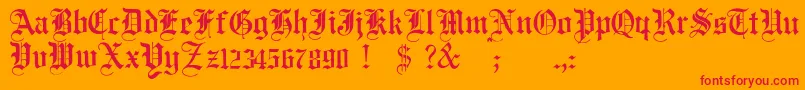 JmhSantaMaria Font – Red Fonts on Orange Background