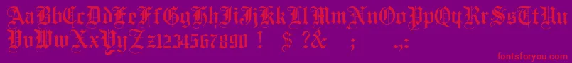 JmhSantaMaria Font – Red Fonts on Purple Background