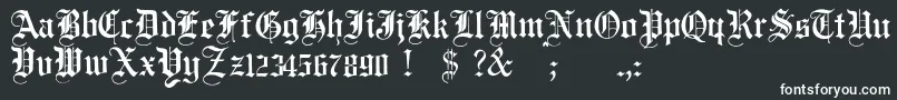 Шрифт JmhSantaMaria – белые шрифты на чёрном фоне