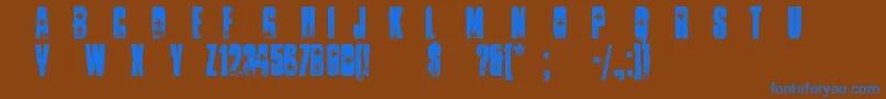 Шрифт AmbulanceShotgun – синие шрифты на коричневом фоне
