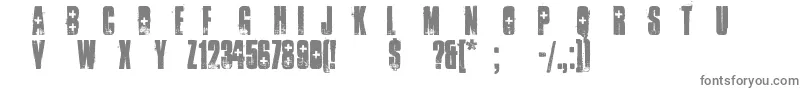 AmbulanceShotgun-fontti – harmaat kirjasimet valkoisella taustalla