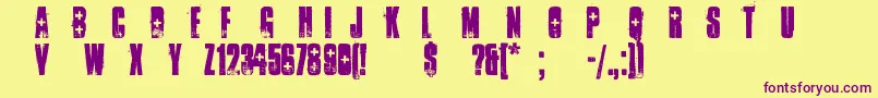 AmbulanceShotgun Font – Purple Fonts on Yellow Background