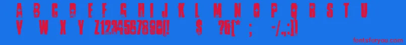 AmbulanceShotgun Font – Red Fonts on Blue Background