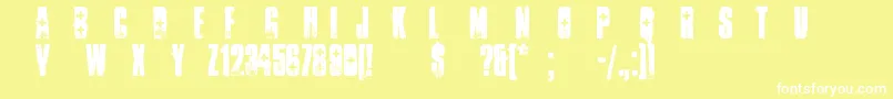 AmbulanceShotgun Font – White Fonts on Yellow Background