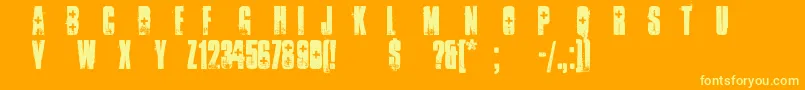 Czcionka AmbulanceShotgun – żółte czcionki na pomarańczowym tle