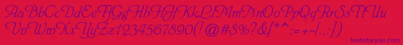 Heinrichscriptc Font – Purple Fonts on Red Background