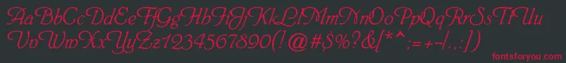Heinrichscriptc Font – Red Fonts on Black Background