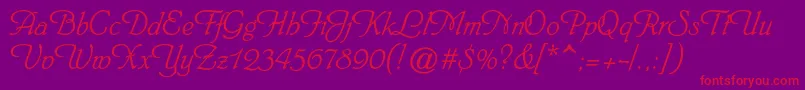 Heinrichscriptc Font – Red Fonts on Purple Background