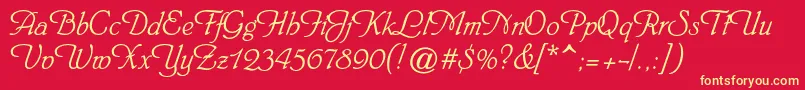 Шрифт Heinrichscriptc – жёлтые шрифты на красном фоне