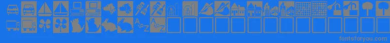 フォントClassifiedRegular – 青い背景に灰色の文字