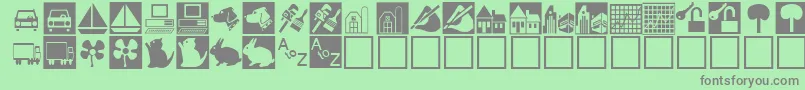 ClassifiedRegular-Schriftart – Graue Schriften auf grünem Hintergrund