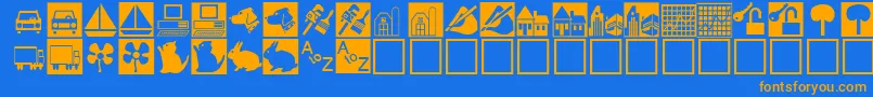 Fonte ClassifiedRegular – fontes laranjas em um fundo azul