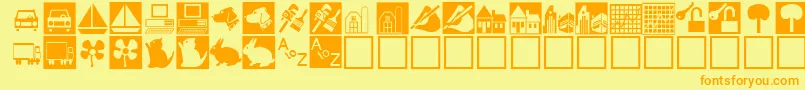 ClassifiedRegular-Schriftart – Orangefarbene Schriften auf gelbem Hintergrund