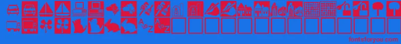 ClassifiedRegular Font – Red Fonts on Blue Background