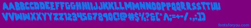 Zombiecontrolleft-Schriftart – Blaue Schriften auf violettem Hintergrund