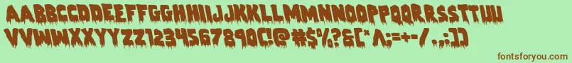 Zombiecontrolleft Font – Brown Fonts on Green Background
