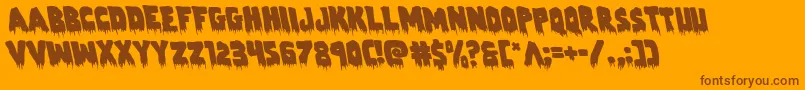 Zombiecontrolleft-Schriftart – Braune Schriften auf orangefarbenem Hintergrund