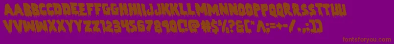 Zombiecontrolleft-Schriftart – Braune Schriften auf violettem Hintergrund